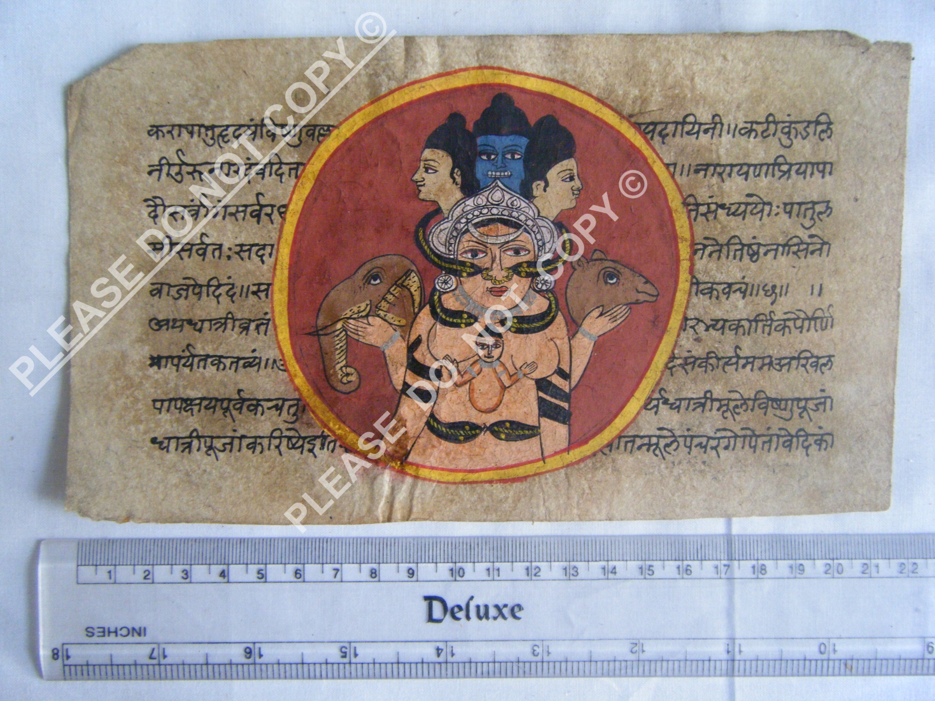 Antique Jain Cosmology Manuscript from Sacred Tradition