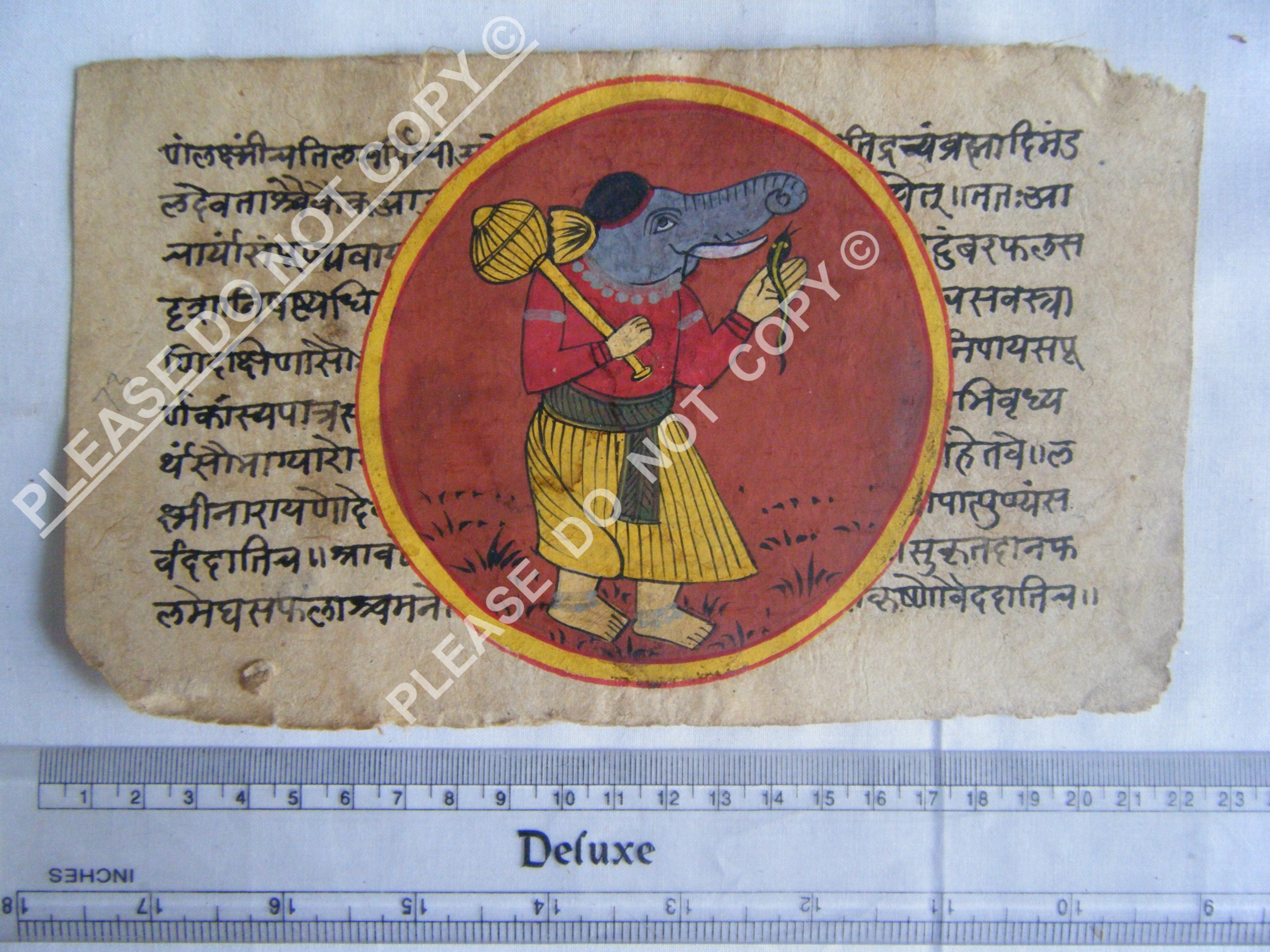 Antique Jain Cosmology Manuscript Interpreting Cosmic Space