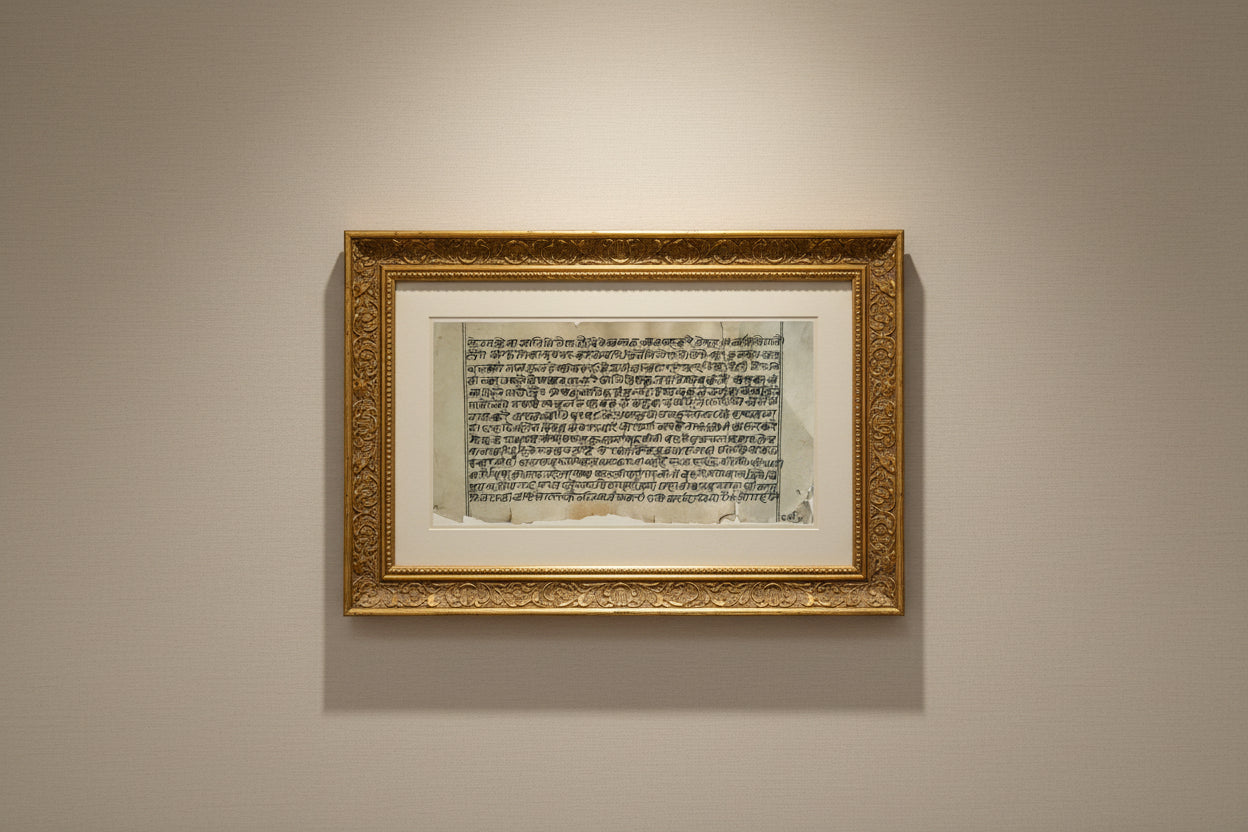 Historic Jain Manuscript Illustrating Cosmic Structure