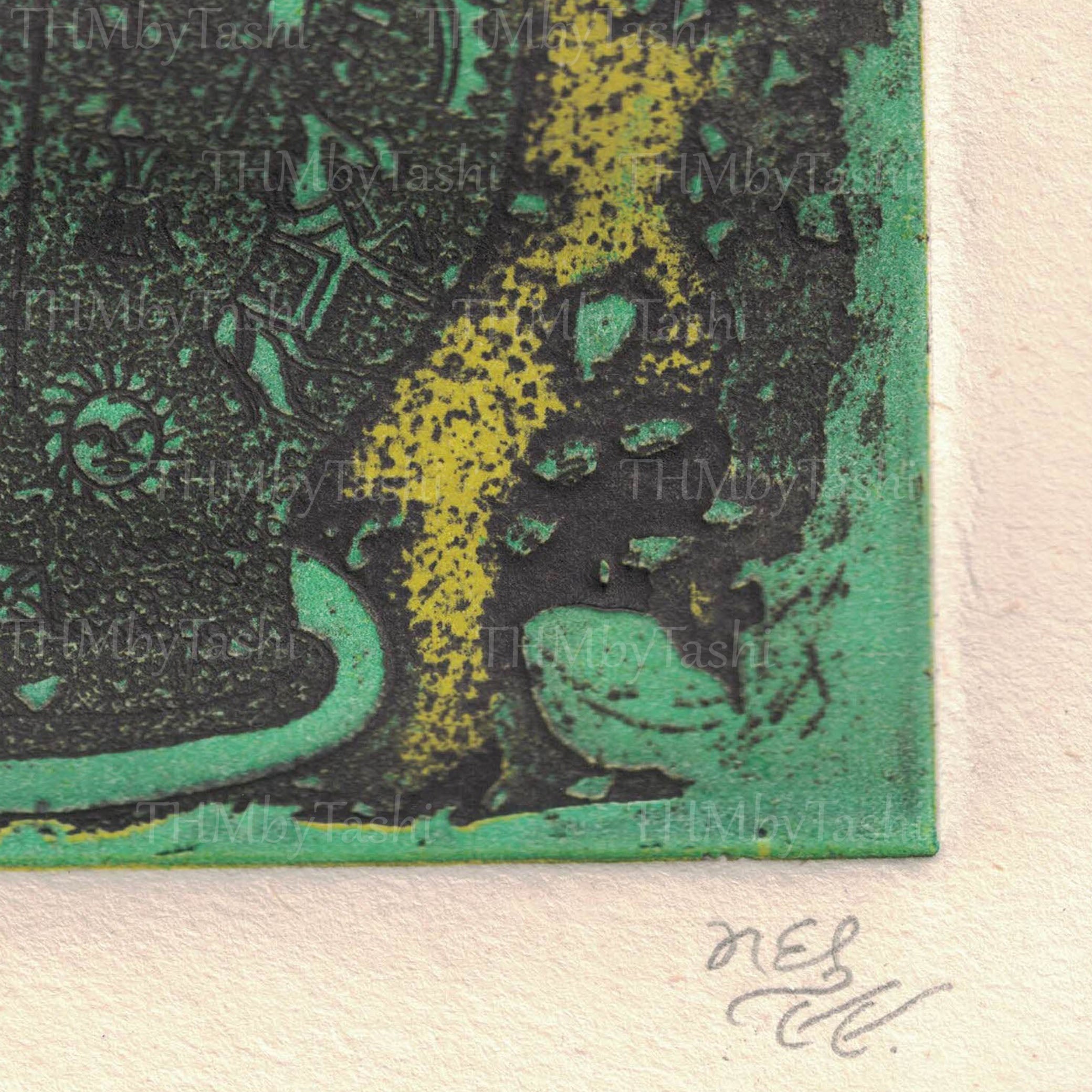 Chakra Hand Art Print - Original Work by Artist Madhukant (1998)