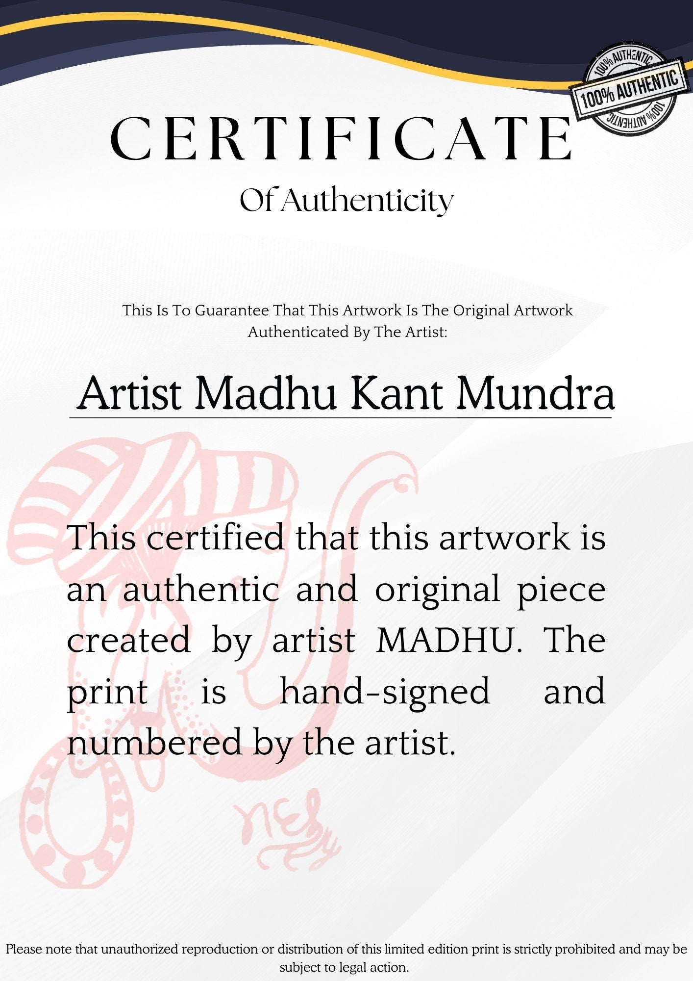 Chakra Hand Art Print - Original Work by Artist Madhukant (1998)