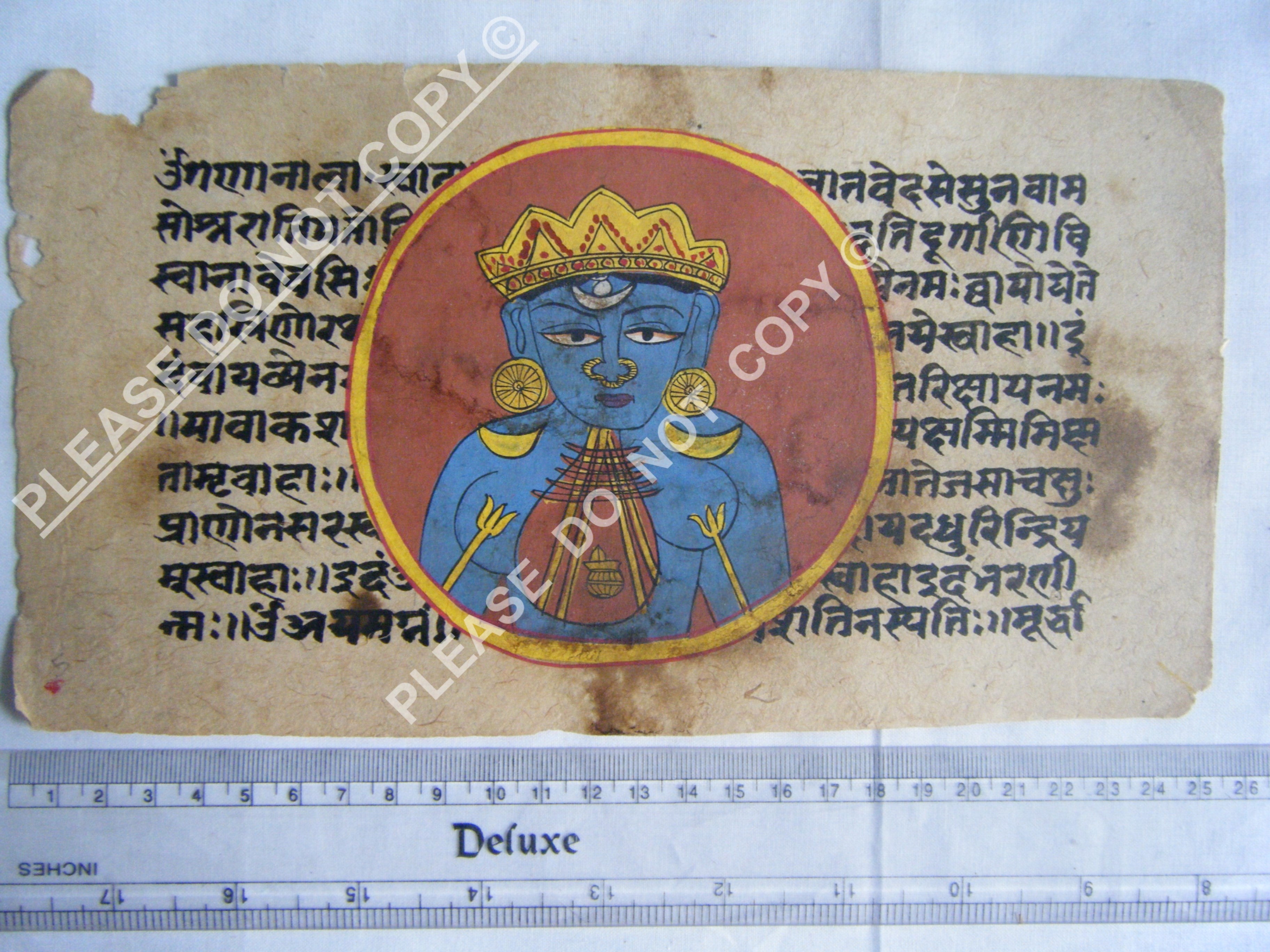 Antique Jain Cosmology Manuscript Illustrating Universal Order