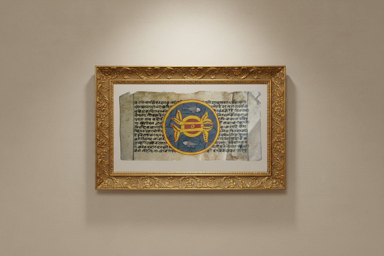 Historic Jain Manuscript Illustrating Cosmic Structure