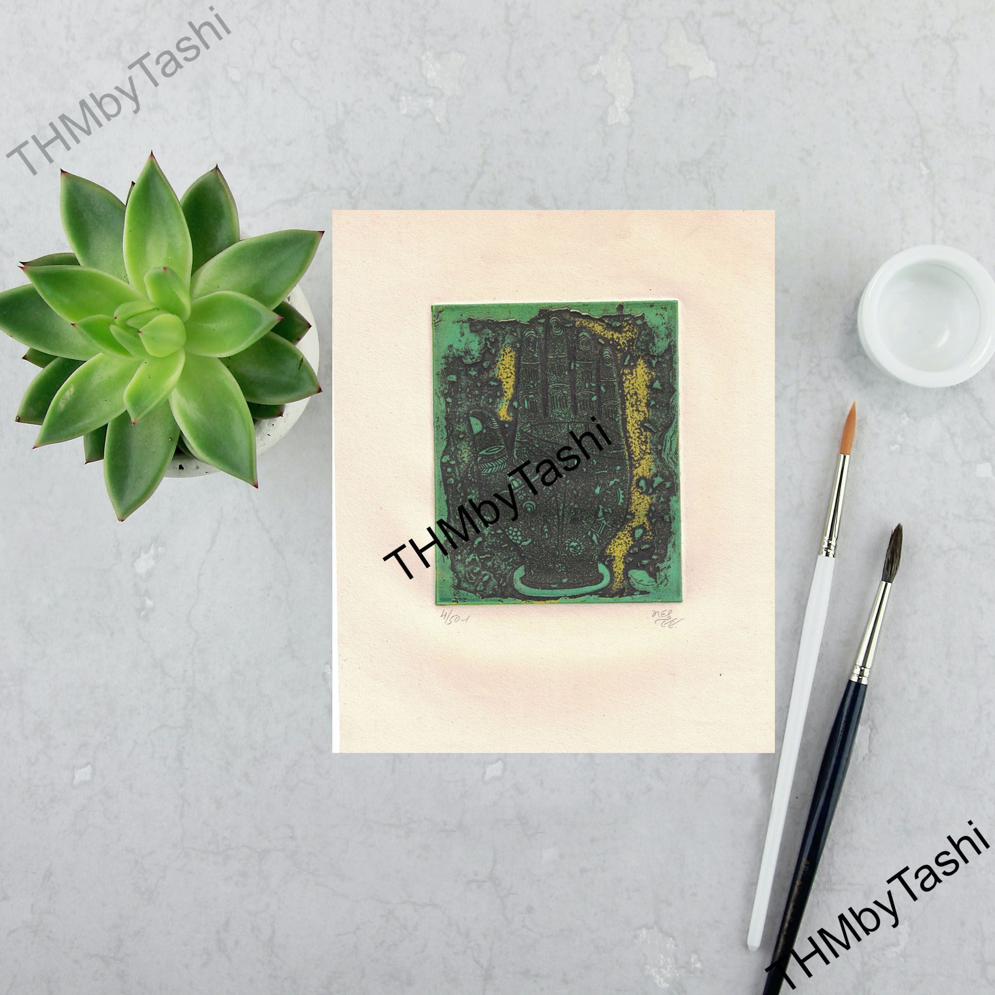 Chakra Hand Art Print - Original Work by Artist Madhukant (1998)