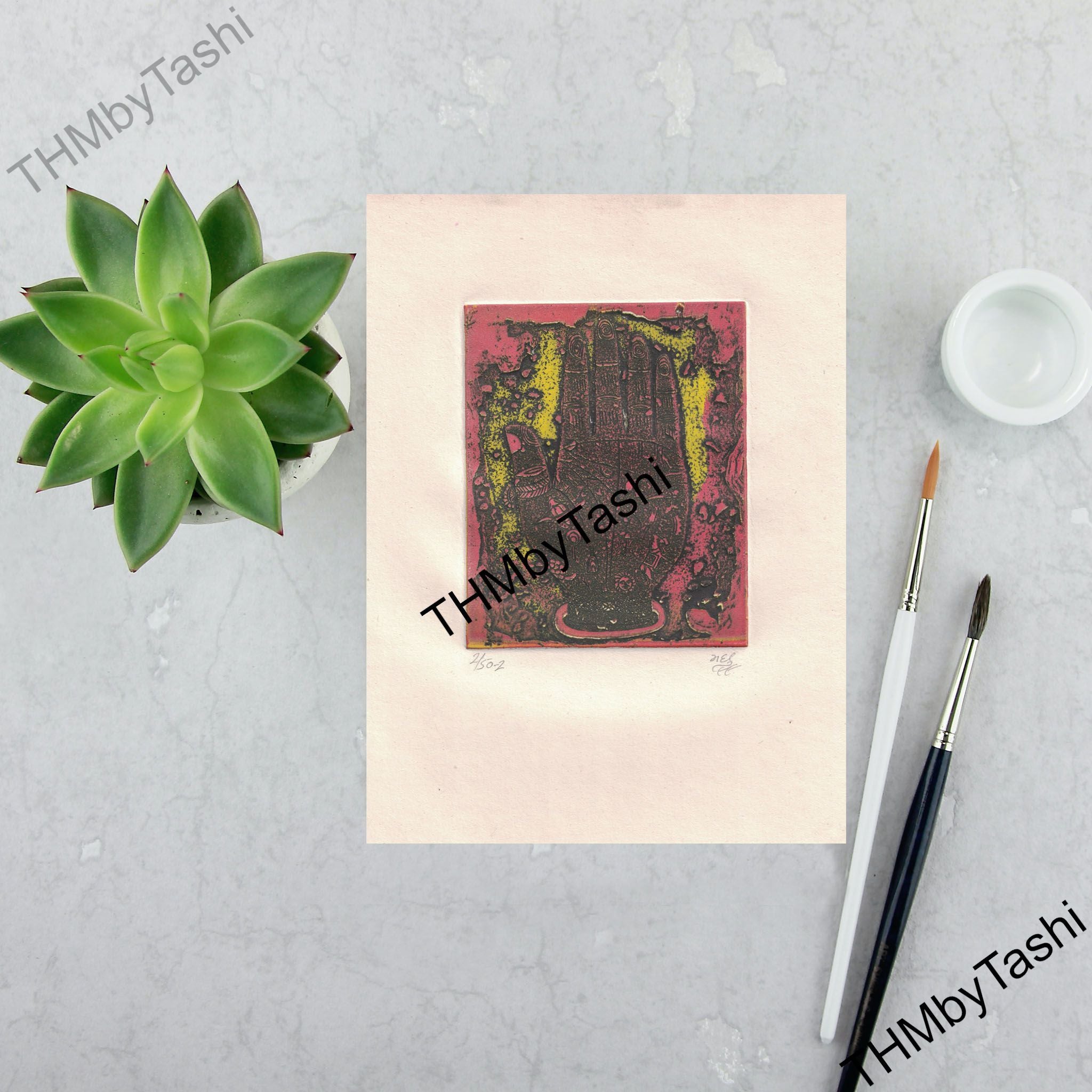 Chakra Hand Art Print - Original Work by Artist Madhukant (1998)