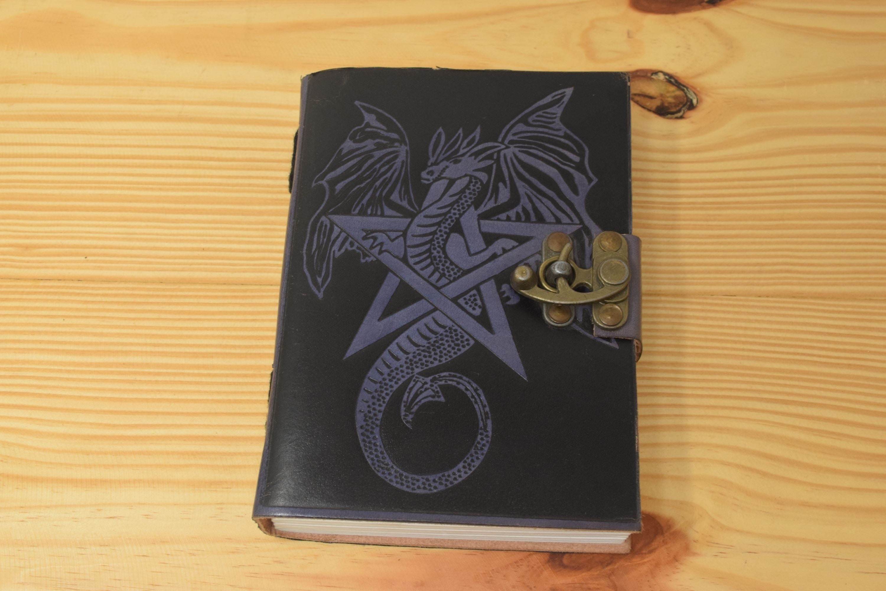 embossed leather journal - star dragon