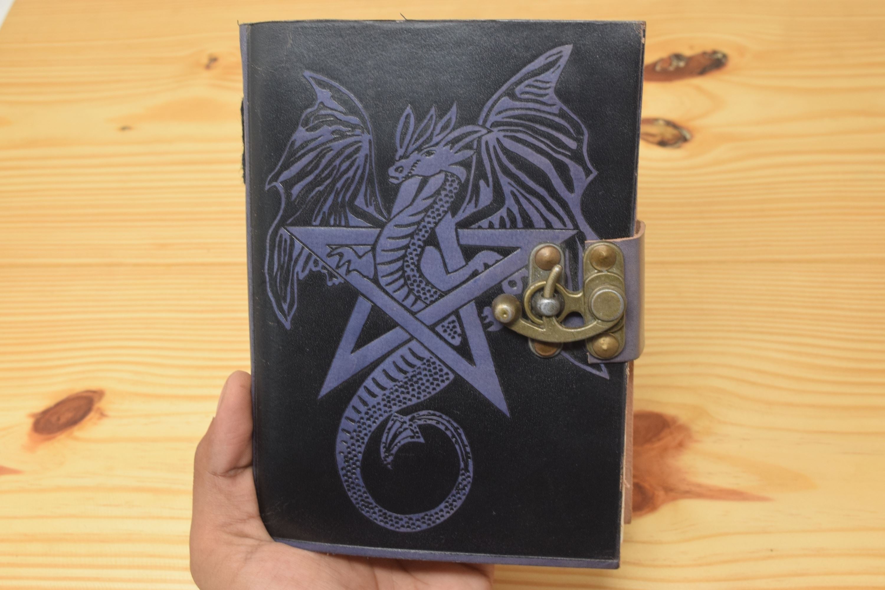 embossed leather journal - star dragon